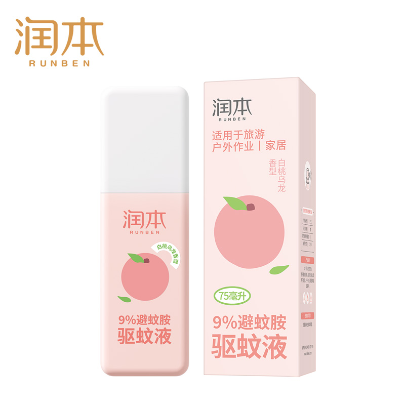 润本 9%避蚊胺驱蚊液75ml（白桃乌龙）