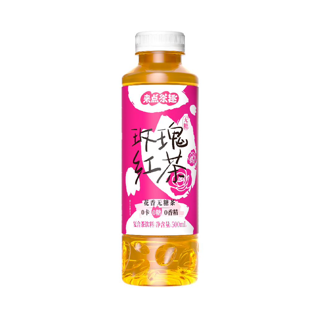 来点茶趣-玫瑰红茶花茶500ml*15瓶/箱
